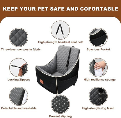 Dog Car Seat for Small/Medium Dogs 35lbs（Darkgray）