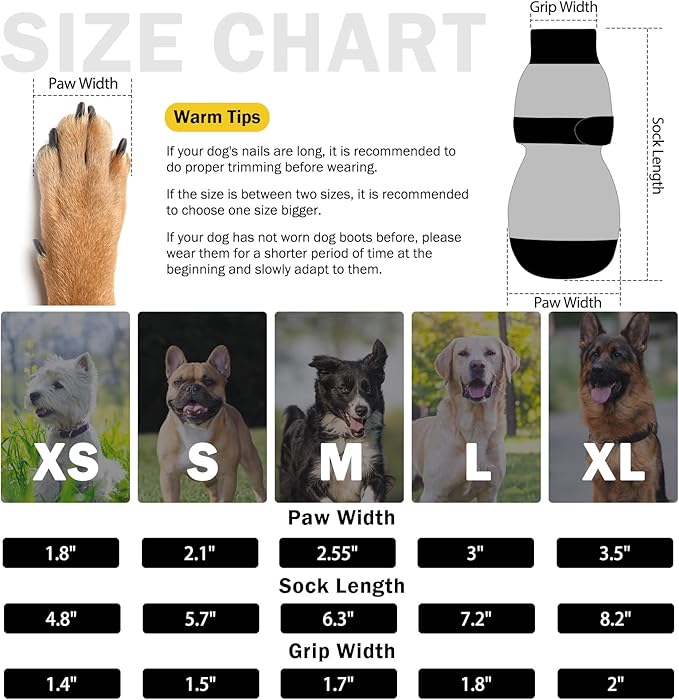 SCENEREAL Dog Socks to Prevent Licking Paws for Hardwood Floors Anti Slip