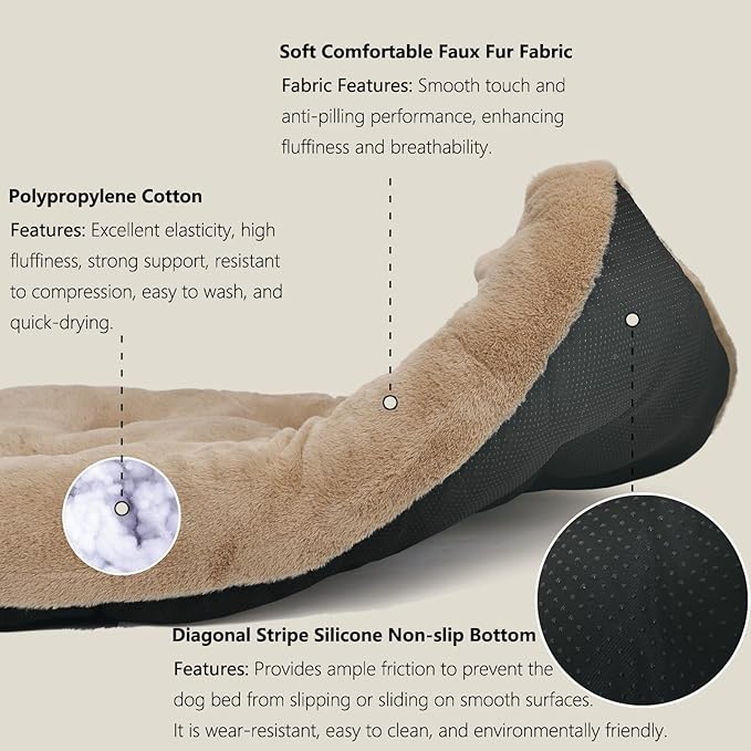 Dog beds Large Sized Dog Washable fit Metal Dog Crates Machine Washable 36 inch Dog Crate Bed with Anti-Slip Bottom 36 x 24 Kennel