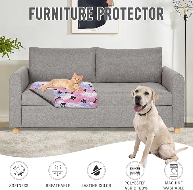 Dog Bed Cover for Pets Blankets Rug Pads for Couch Protection Waterproof Bed Covers Dog Blanket Furniture Protector Reusable Changing Pad (20X30