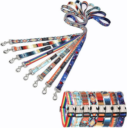 Gilley&Co Dog Collar and Leash Set 8 Designs, 4 Sizes