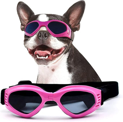 NAMSAN Dog Sunglasses Medium Breed UV Protection Dog Goggles for Small to Medium Dogs Windproof Anti-fog Snowproof Puppy Glasses