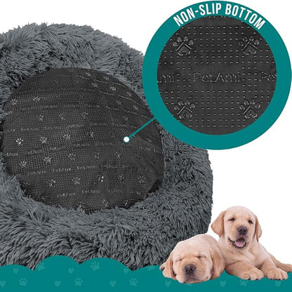 PetAmi Calming Dog Bed for Small Medium Dog Cat 45 lbs, 30 inch,