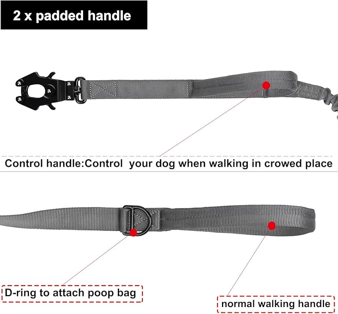 ICEFANG Tactical Dog Leash K9 Training 2 Control 6 FT)