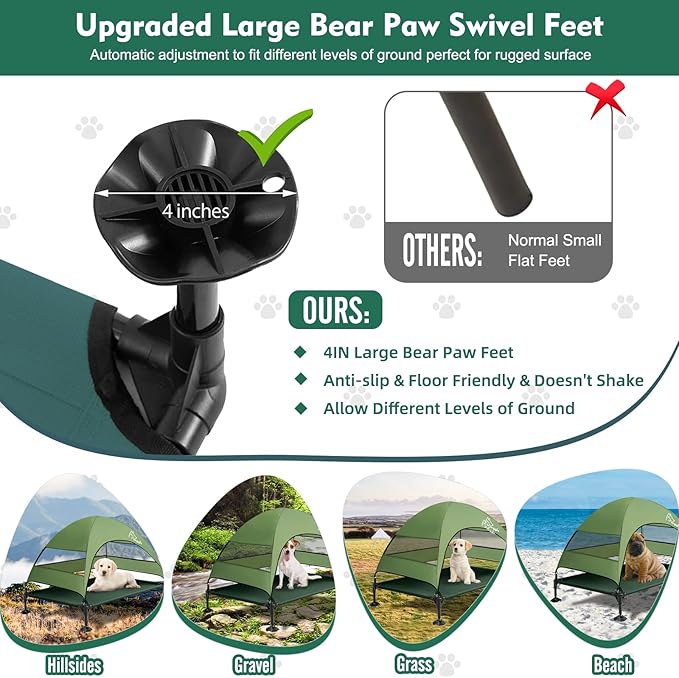 Upgraded Elevated Dog Bed with Canopy