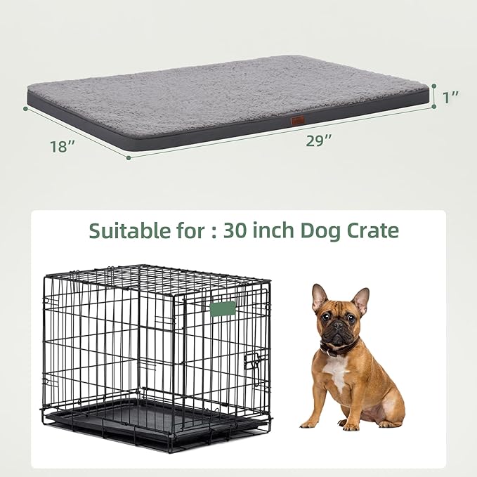 Dog Crate Bed Pad Mat Reversible (Cool&Warm) with Removable Washable Cover 29x18 Inch,