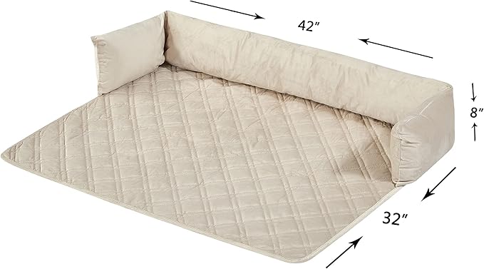 Brilliant Sunshine Premium Beige Silky Velvet Pet Sofa Bed