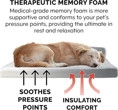 Furhaven Memory Foam Dog Bed for Large Dogs w/ Removable Bolsters & Washable Cover 95 lbs