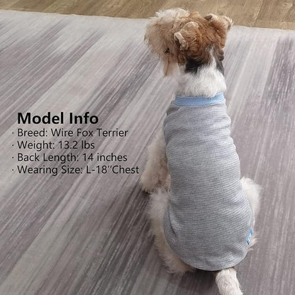 KYEESE 2Pack Dog Shirts Waffle for Small Dogs Stretchy Dog T-Shirts Lightweight Dog Tank Top Sleeveless Dog Vest Breathable Cat Shirt