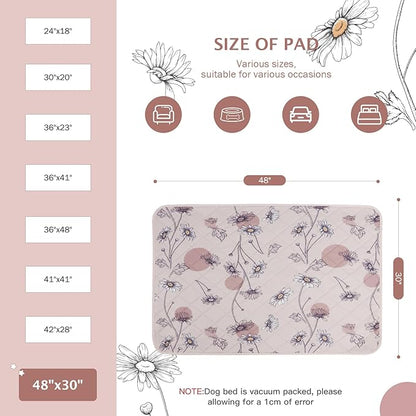 IEUUMLER Washable Pee Pads for Dogs 2 Pack EU007 (Pink 48"X30"-2pcs)