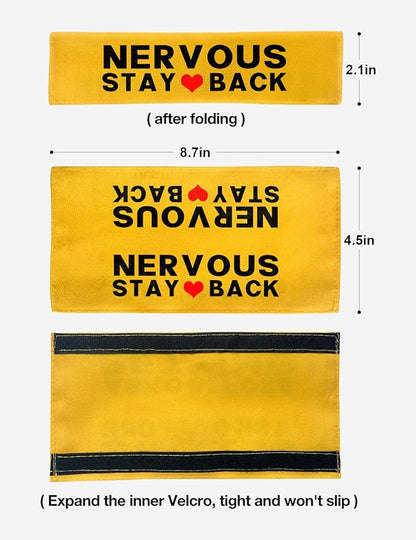 Yellow Nervous Stay Back Dog Leash Sleeve