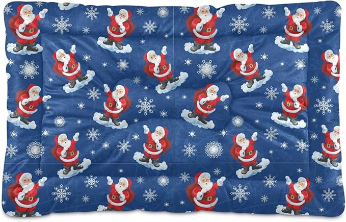 Christmas Cute Santa Claus Pet Bed Pad Soft Dog Bed Mat with Anti-Slip Bottom 36 * 24inches