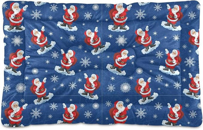 Christmas Cute Santa Claus Pet Bed Pad Soft Dog Bed Mat with Anti-Slip Bottom 36 * 24inches