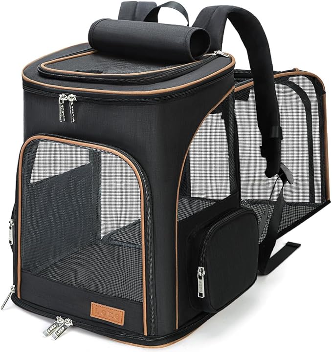 Lekereise Black Cat Backpack for Large Cats and 20-25 Lbs