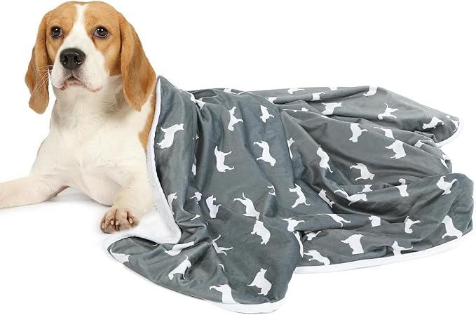 LUCKITTY Waterproof Dog& Cat Blankets 35 Lbs Throws,30Wx40L,Grey
