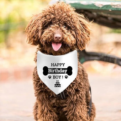Birthday Boy Dog Bandanas, Dog Birthday Bandana Triangle Scarf Puppy Birthday Dog Birthday Party Supplies for Medium, Large Dogs