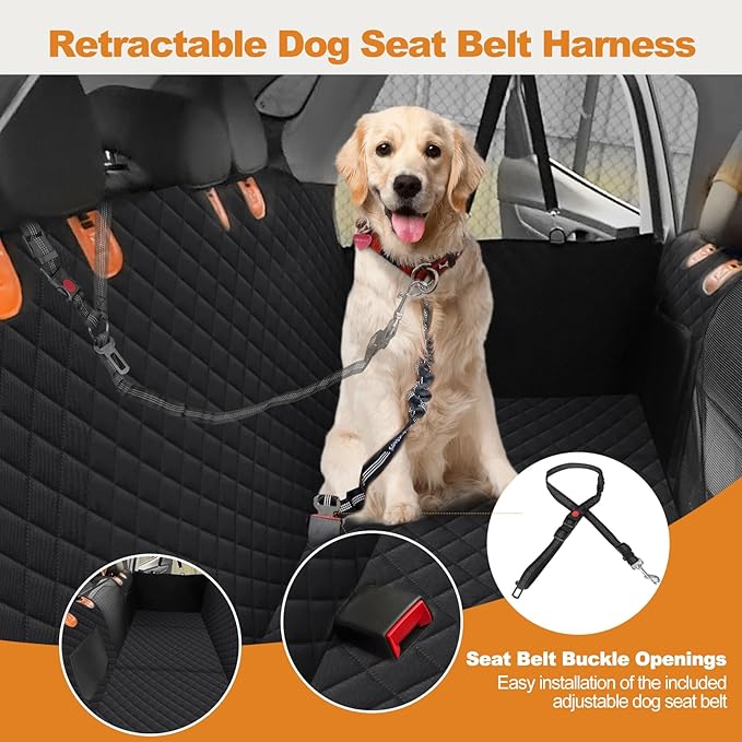 Back Seat Extender for Dogs with Removable Load Bearing Plates Supports 350 lbs