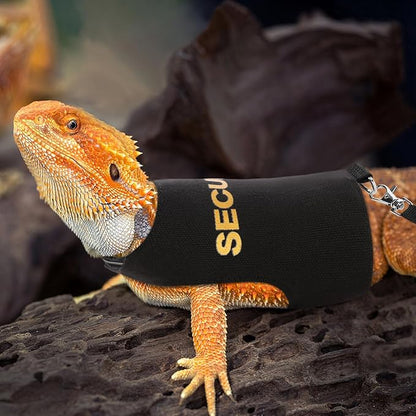 Bearded Dragon Lizards Clothes with Leash,Set for Small Pets Reptiles Guinea Pig Apparel Lizards Outdoor Walking Training Harness Leash Hand-Made Security Costume Photo Prop