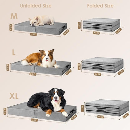 EHEYCIGA Foldable Waterproof Dog Beds for Large Dogs 36 x 27 x 3.5 inches