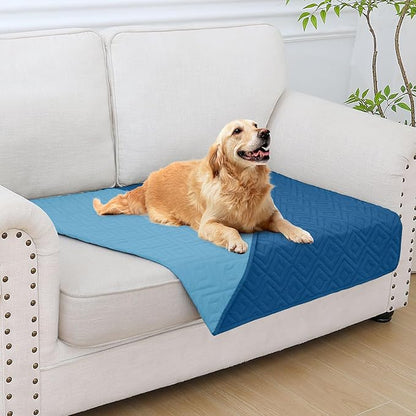 hyha Waterproof Dog Blanket, Soft Dog Bed Cover Pet Blankets, Waterproof Sofa Couch Cover for Dogs Washable, Reversible Pet Couch Covers for Sofa Furniture (30x53 Inch, Navy Blue/Blue)