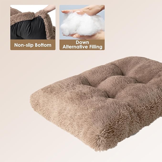 EHEYCIGA Fluffy Dog Crate Bed for Medium Dogs