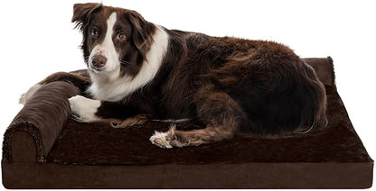 Furhaven Memory Foam Dog Bed for Large/Medium Dogs w/ Removable Bolsters & Washable Cover 55 lbs