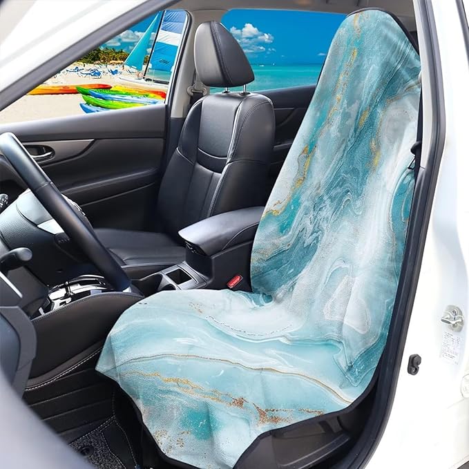 Yewattles Blue Marble Waterproof Sweat Towel Car Seat
