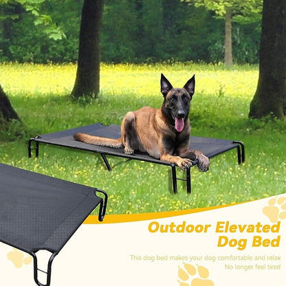 Outdoor Elevated Dog Bed 65 lbs,Black