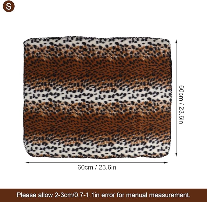 Fleece Pet Blanket, Effectively Isolate Stains Warm and Comfortable Blanket Kennel Blanket for Camping for Travel for Hotel for Beach(Leopard Print, S)