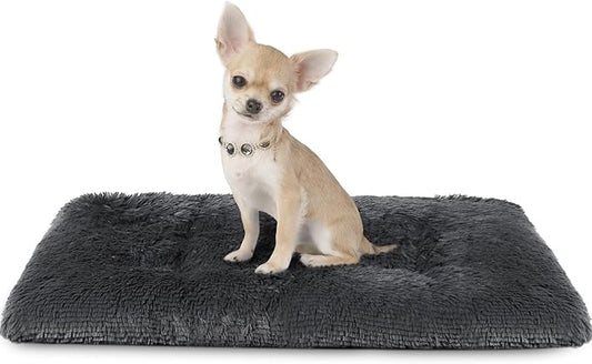 Dog Crate Pad Ultra Soft Dog Bed Mat Washable Pet Kennel Bed with Non-Slip Bottom Fluffy Plush Sleeping Mat for Large Medium Small Dogs 23 x 17 Inch