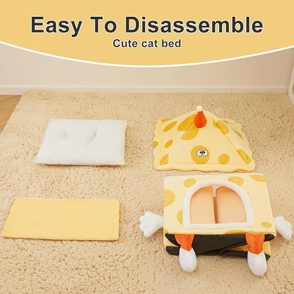 Jiupety Small Dog Bed Washable (20"x20"x21.5") Up 25lbs Cat 15lbs Dog,