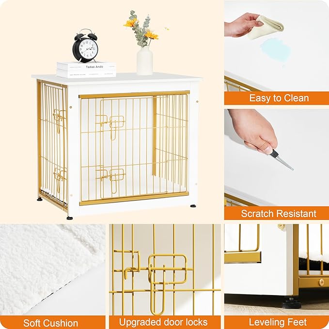 DWANTON Dog Crate Furniture with Cushion 27.2" L,