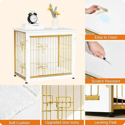 DWANTON Dog Crate Furniture with Cushion 27.2" L,