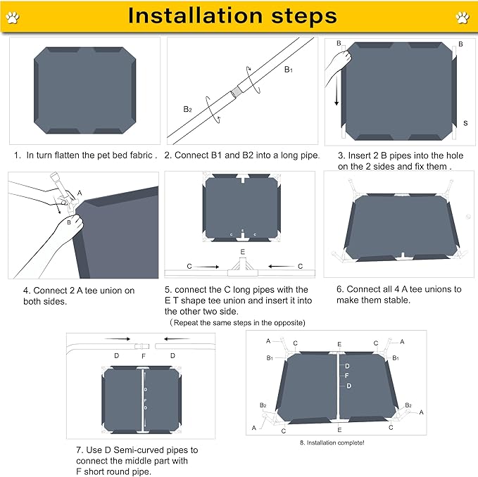 Elevated Dog Bed Raised Dog Bed Cot Bed Small Medium Large Dogs Outdoor Cooling Dog Bed Pet Cat Bed Breathable Mesh Washable (Large 42''L x 25''W)