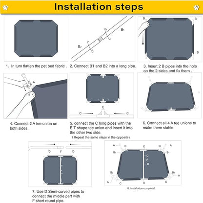Elevated Dog Bed Raised Dog Bed Cot Bed Small Medium Large Dogs Outdoor Cooling Dog Bed Pet Cat Bed Breathable Mesh Washable (Large 42''L x 25''W)