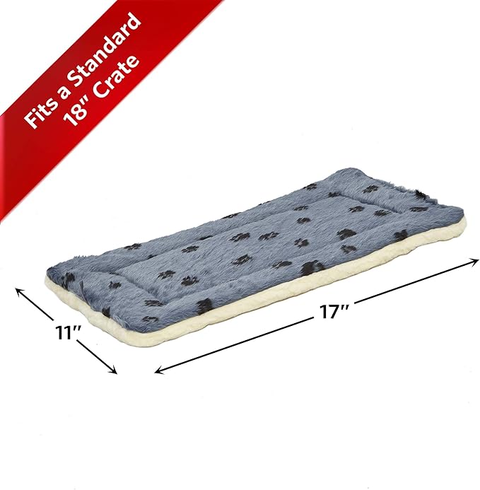 MidWest Homes for Pets Reversible Paw Print Pet Bed in Blue / White 17L x 11W x 1.5H for