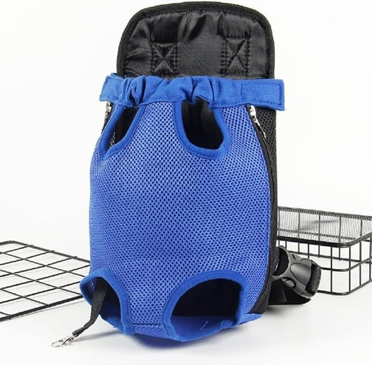 Cat Carrier Backpack, Carrier for Small Dogs Cats Sling Backpack Travel Bag, Pet Backpack Bag for Hiking Travel Camping Outdoor Hold Pets Up to 15 Lbs (Color : Blue, Size : Large)