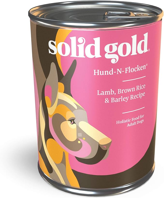 Solid Gold Canned Dog Food for Adult & Senior Dogs - Made with Real Lamb and Healthy Whole Grains - Hund-N-Flocken High Calorie, High Protein Wet Dog Food