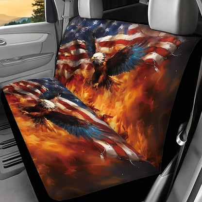 AFPANQZ Cool USA Flag with Fire Eagle Car