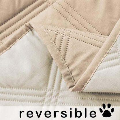 SUNNYTEX Reversible Dog Bed Cover, Sofa & Couch Protector Blanket for Pets - Waterproof, Mattress Protector (30"x70", Beige/Cream)