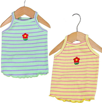 Cute Summer Dog T Shirt Striped Pet T-Shirts
