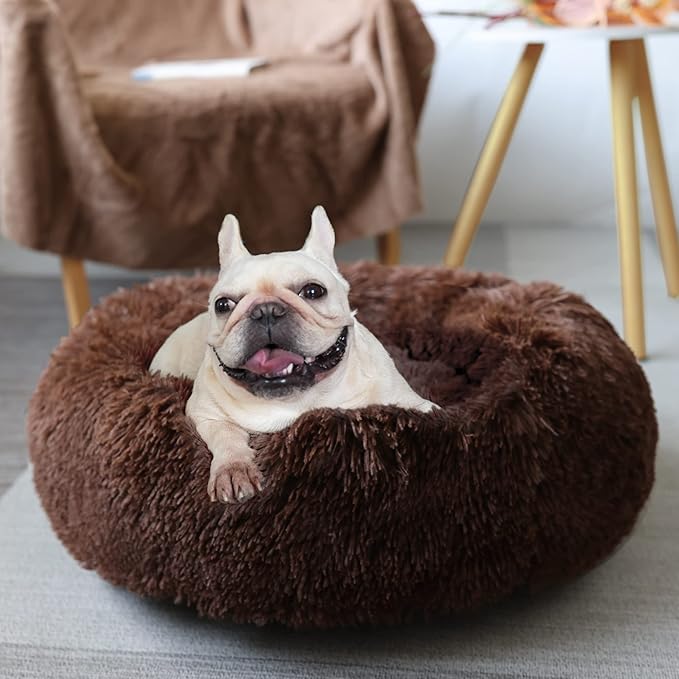 Puppy Beds for Small Dogs Washable Donut Fluffy 23 Inches