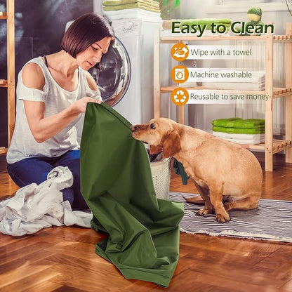 Waterproof Dog Bed Cover, Replacement Dogs Beds Covers with 3-Sided Continuous and Smooth Zipper, Washable Removable Pet Bed Mattress Protector Cover, 44x32x3 inch - XL, Cover Only