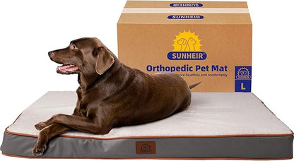 Orthopedic Dog Bed for Large Dogs L(35"X22"X3"), Light