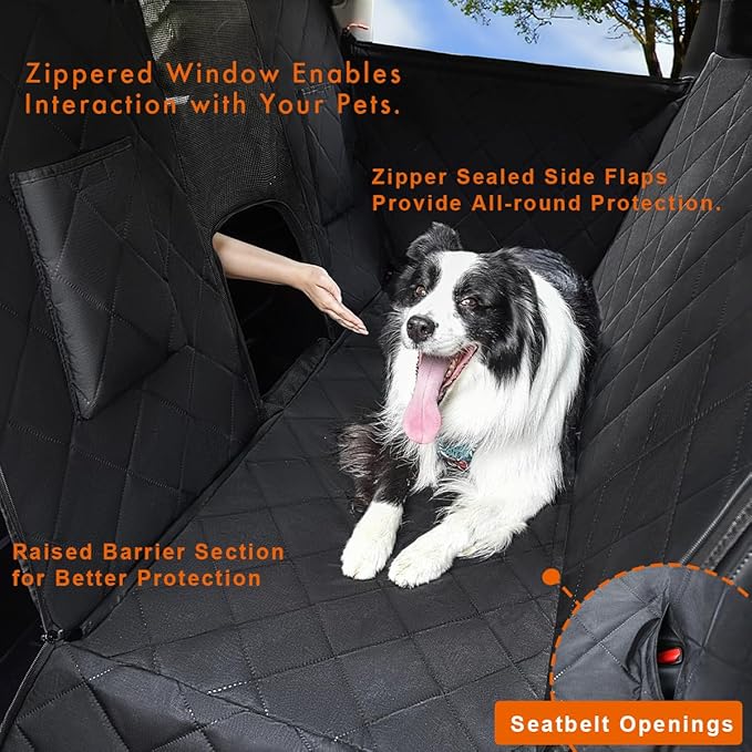 Upgraded Anti Sagging Dog Car Back Seat Covers for Tesla Model Y (2020-2023) 100% Waterproof