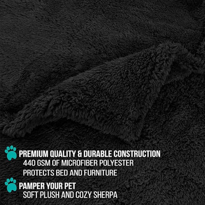 PetAmi Fluffy Waterproof Dog Blanket for Bed Large Dogs 90x90)