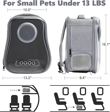 Cat Backpack Carrier, 2024 Breathable Cat Carrier Bubble Pet Backpack for Kitty Small Dog up to 12lbs, Detachable & Clear Pet Carrier for Fly