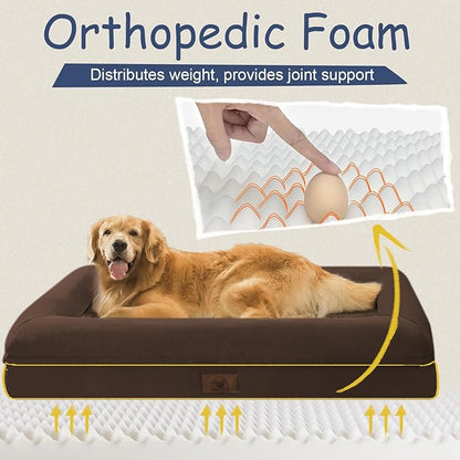 Orthopedic Washable Large Dog Bed: XXLarge Dog Bed Bolster Waterproof