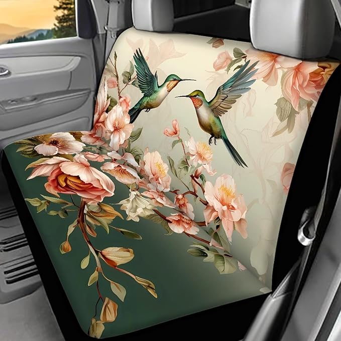 WELLFLYHOM Hummingbird Car Accessories Rear Bench Seat Cover