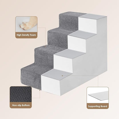 EHEYCIGA Dog Stairs for Bed 18”H 4-Step Dog